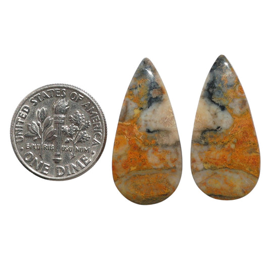 Eclipse Pair 12.8x26.5x4.5 mm Pear Shape Polished Gemstone LS144-07730