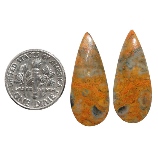 Eclipse Pair 11.2x27x4 mm Pear Shape Polished Gemstone LS144-07733