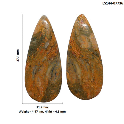 Eclipse Pair 11.7x27.4x4.3 mm Pear Shape Polished Gemstone LS144-07736