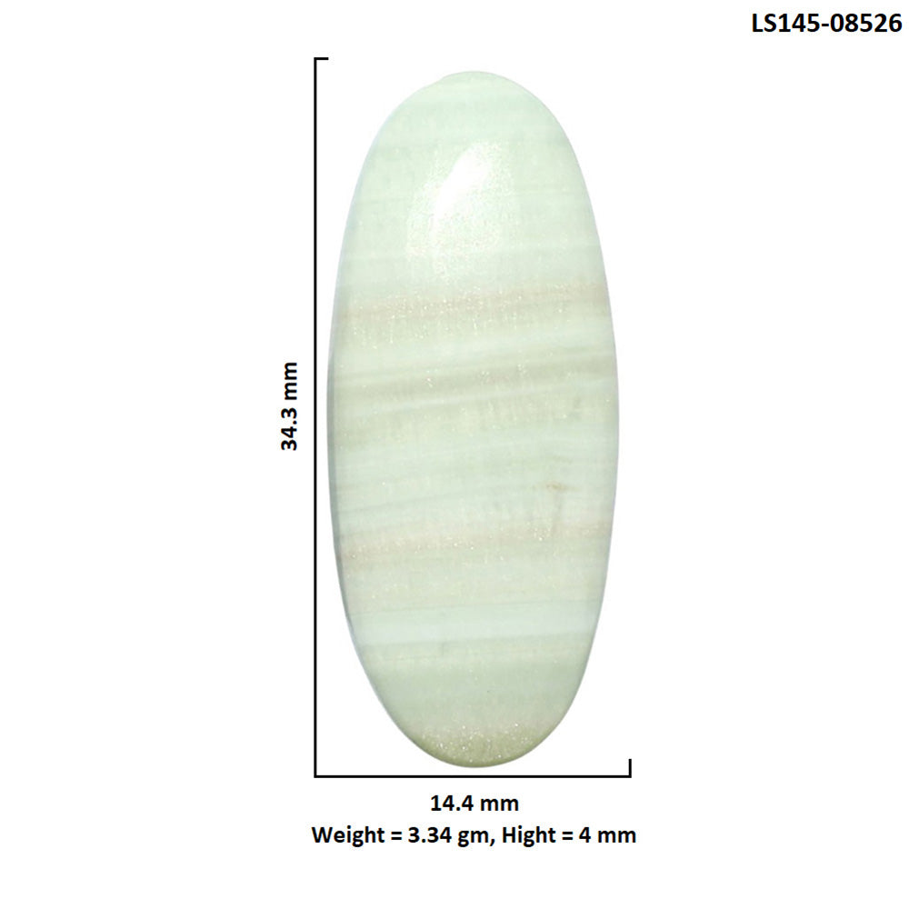 Saturn Chalcedony 14.4x34.3x4 mm Oval Shape Polished Gemstone LS145-08526