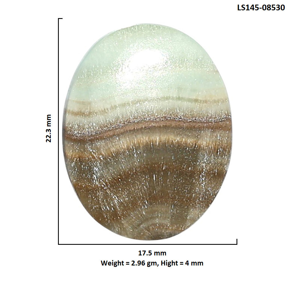 Saturn Chalcedony 17.5x22.3x4 mm Oval Shape Polished Gemstone LS145-08530