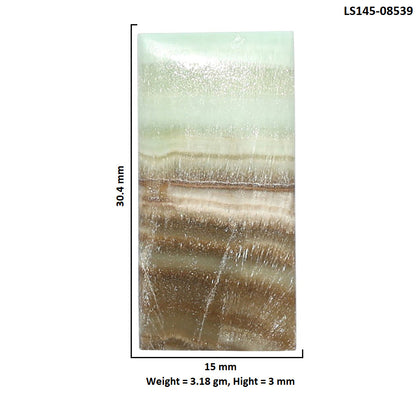 Saturn Chalcedony 15x30.4x3 mm Baguette Shape Polished Gemstone LS145-08539