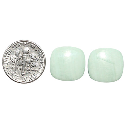 Saturn Chalcedony Pair 14.6x14.6x3.7 mm Cushion Shape Polished Gemstone LS145-08544