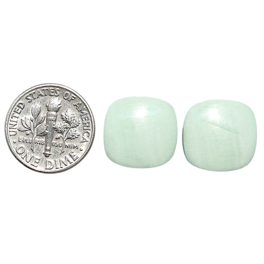 Saturn Chalcedony Pair 14.6x14.6x3.7 mm Cushion Shape Polished Gemstone LS145-08544