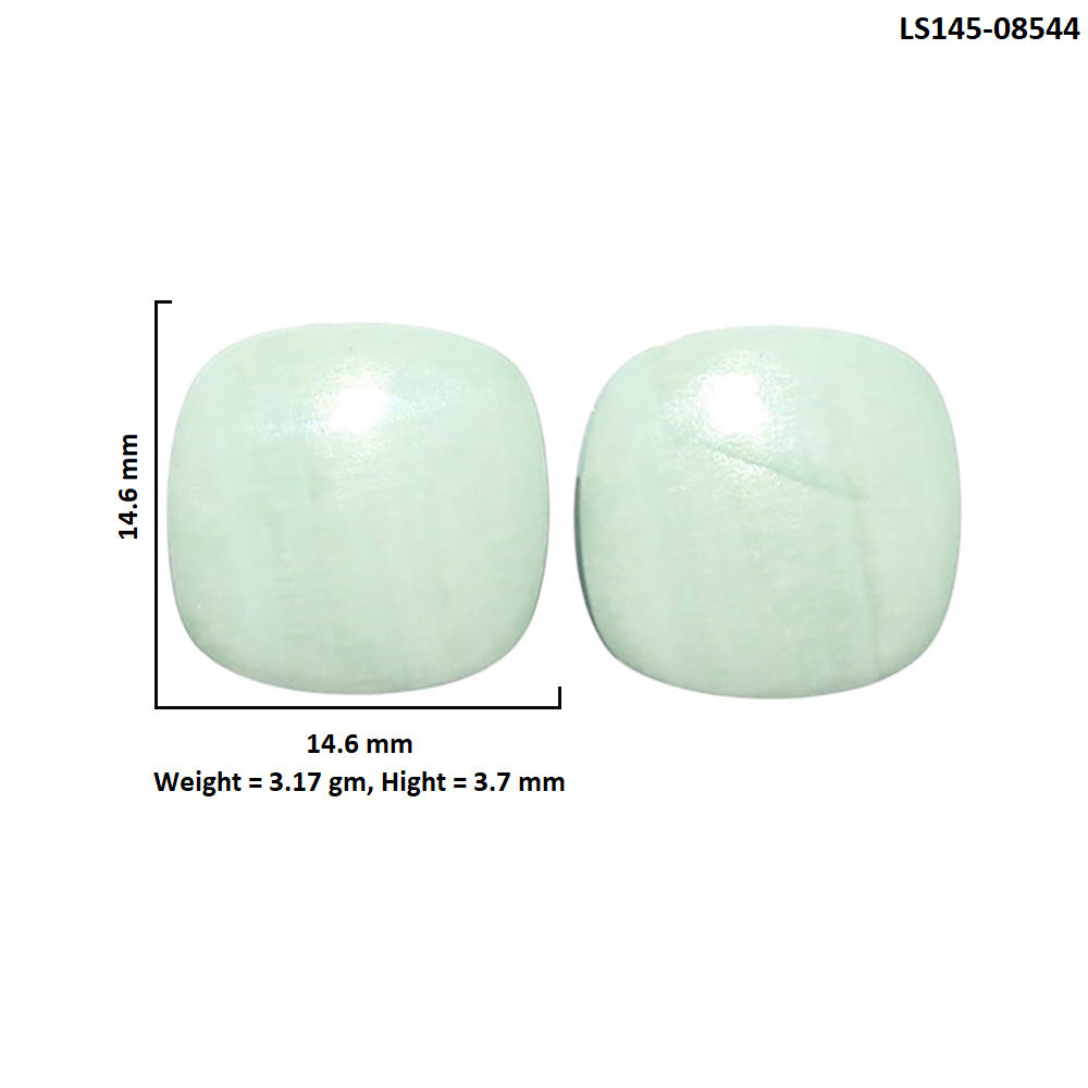 Saturn Chalcedony Pair 14.6x14.6x3.7 mm Cushion Shape Polished Gemstone LS145-08544
