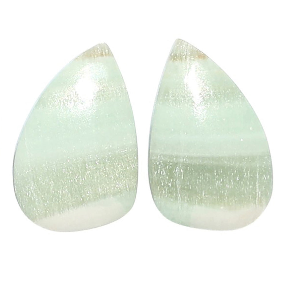 Saturn Chalcedony Pair 11.8x18.7x3.5 mm Pear Shape Polished Gemstone LS145-08545