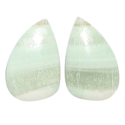 Saturn Chalcedony Pair 11.8x18.7x3.5 mm Pear Shape Polished Gemstone LS145-08545