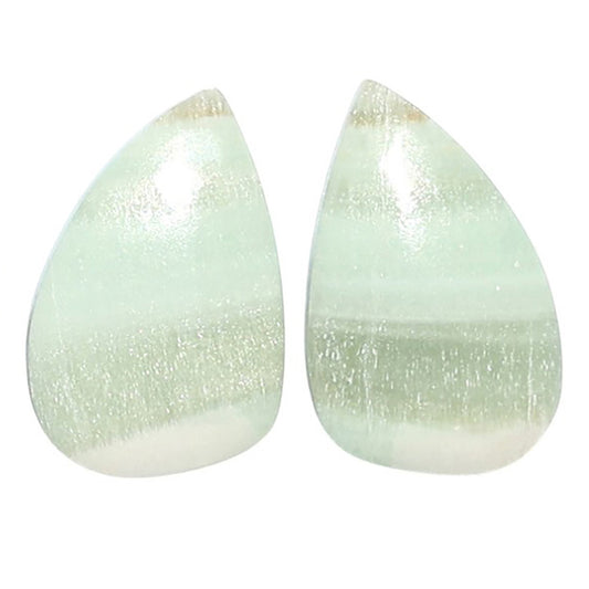 Saturn Chalcedony Pair 11.8x18.7x3.5 mm Pear Shape Polished Gemstone LS145-08545