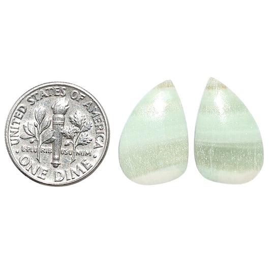 Saturn Chalcedony Pair 11.8x18.7x3.5 mm Pear Shape Polished Gemstone LS145-08545