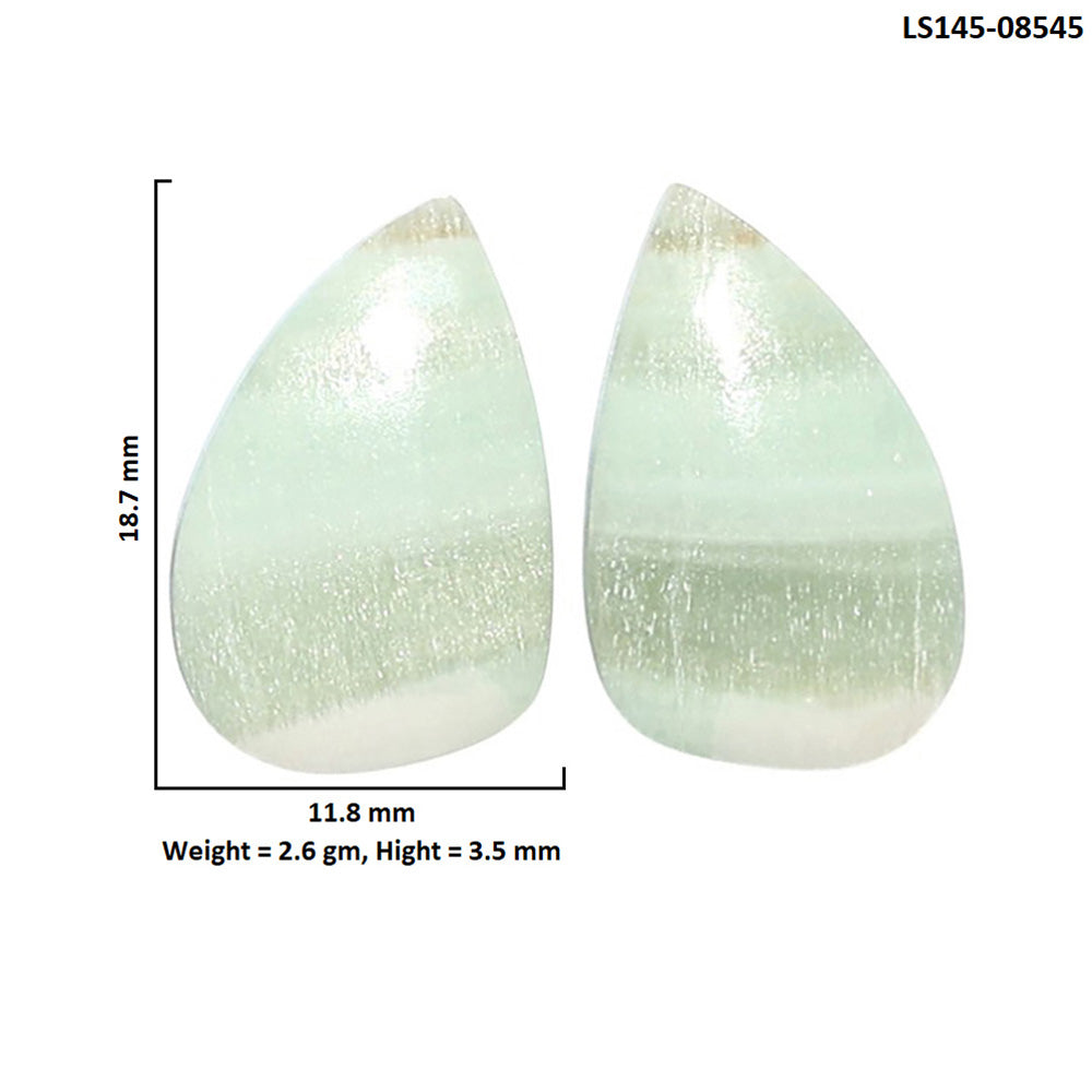Saturn Chalcedony Pair 11.8x18.7x3.5 mm Pear Shape Polished Gemstone LS145-08545