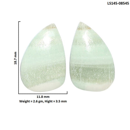 Saturn Chalcedony Pair 11.8x18.7x3.5 mm Pear Shape Polished Gemstone LS145-08545