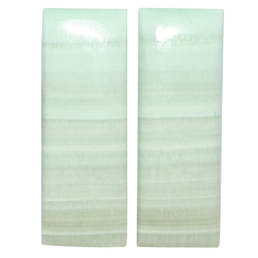 Saturn Chalcedony Pair 11.4x31.8x3.5 mm Baguette Shape Polished Gemstone LS145-08547