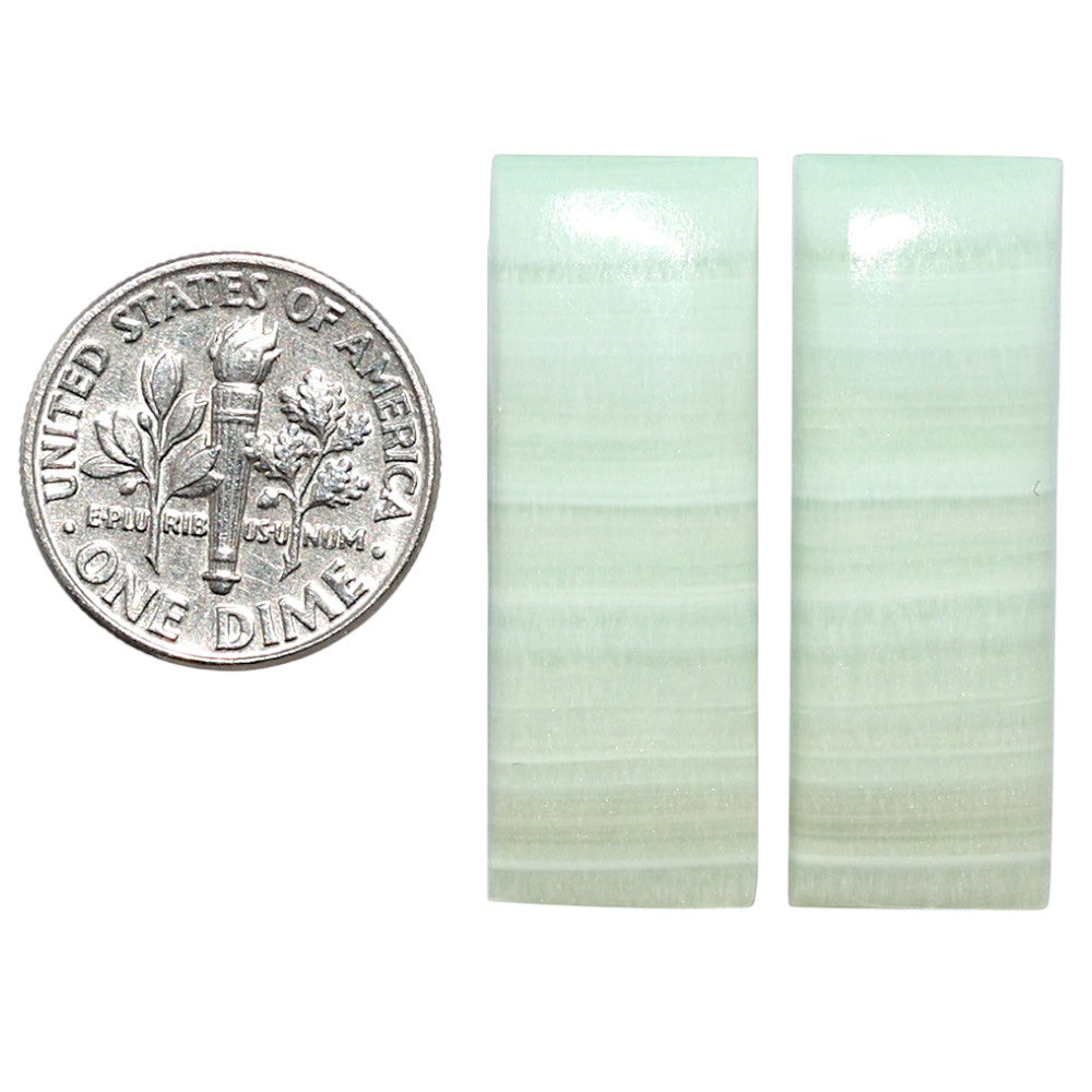 Saturn Chalcedony Pair 11.4x31.8x3.5 mm Baguette Shape Polished Gemstone LS145-08547