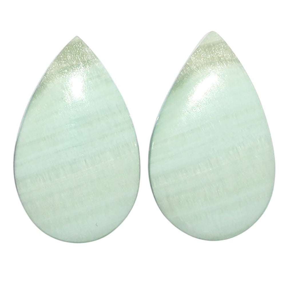 Saturn Chalcedony Pair 14.8x24.3x3.7 mm Pear Shape Polished Gemstone LS145-08550