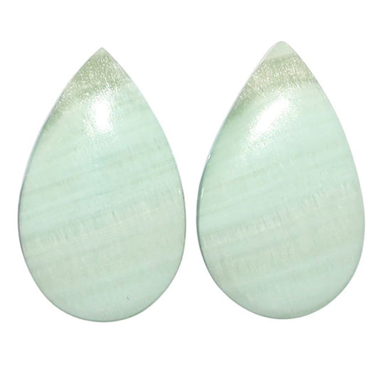 Saturn Chalcedony Pair 14.8x24.3x3.7 mm Pear Shape Polished Gemstone LS145-08550