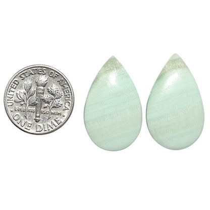 Saturn Chalcedony Pair 14.8x24.3x3.7 mm Pear Shape Polished Gemstone LS145-08550