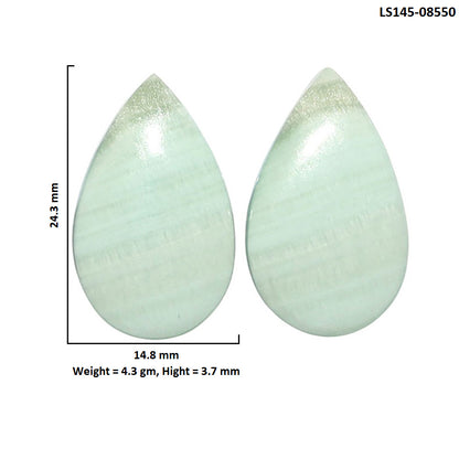 Saturn Chalcedony Pair 14.8x24.3x3.7 mm Pear Shape Polished Gemstone LS145-08550