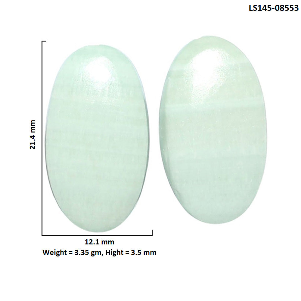 Saturn Chalcedony Pair 12.1x21.4x3.5 mm Oval Shape Polished Gemstone LS145-08553