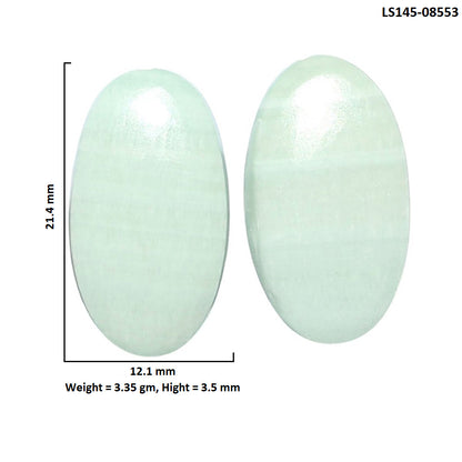 Saturn Chalcedony Pair 12.1x21.4x3.5 mm Oval Shape Polished Gemstone LS145-08553