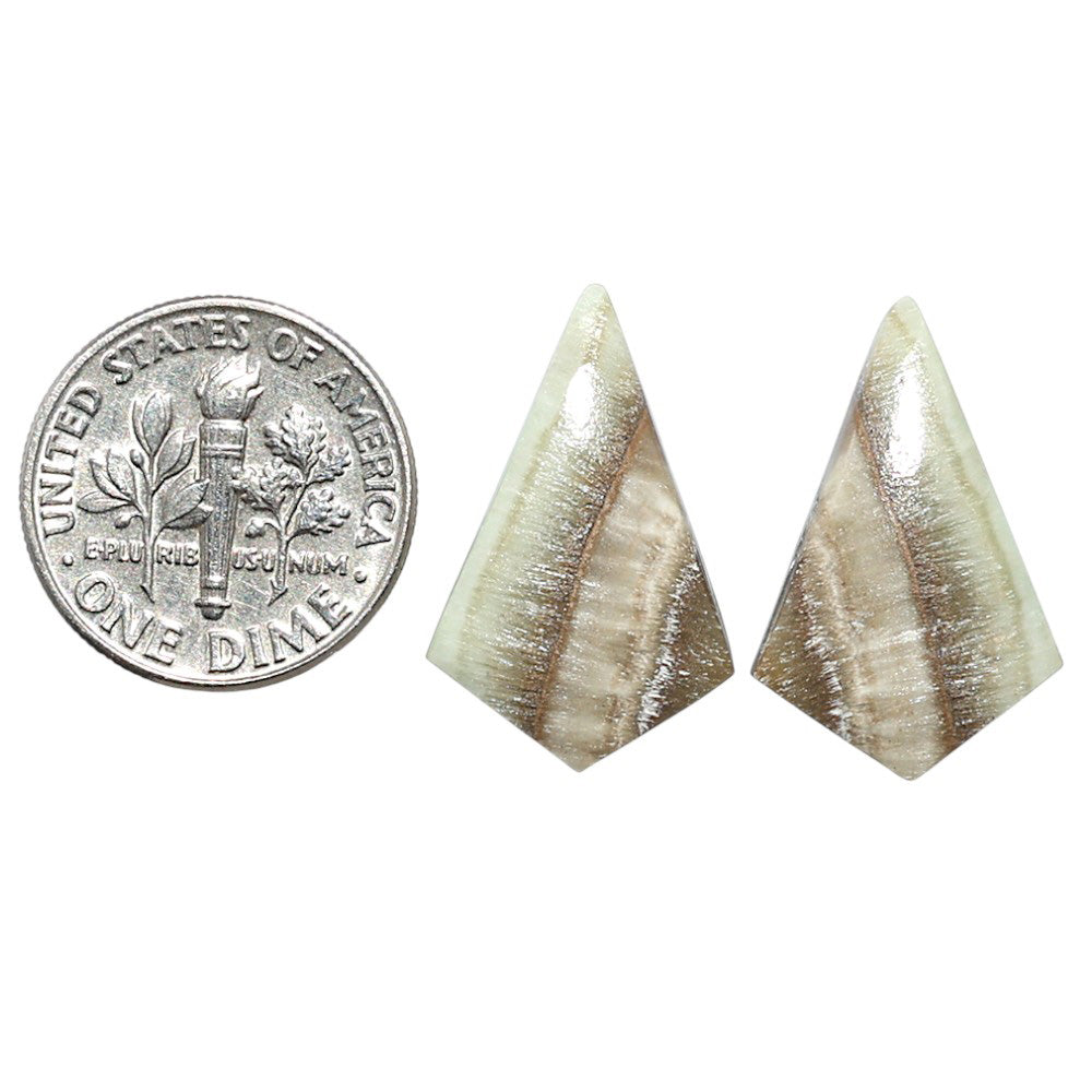 Saturn Chalcedony Pair 14x21.8x3 mm Fancy Shape Polished Gemstone LS145-08555