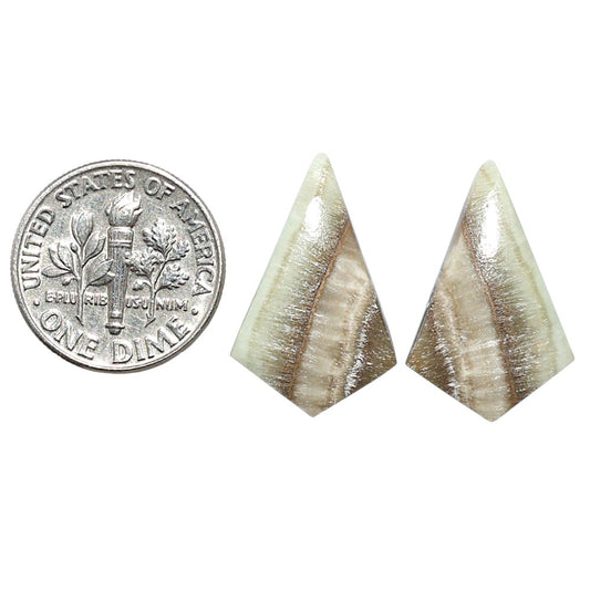 Saturn Chalcedony Pair 14x21.8x3 mm Fancy Shape Polished Gemstone LS145-08555