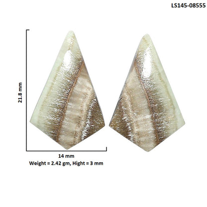 Saturn Chalcedony Pair 14x21.8x3 mm Fancy Shape Polished Gemstone LS145-08555