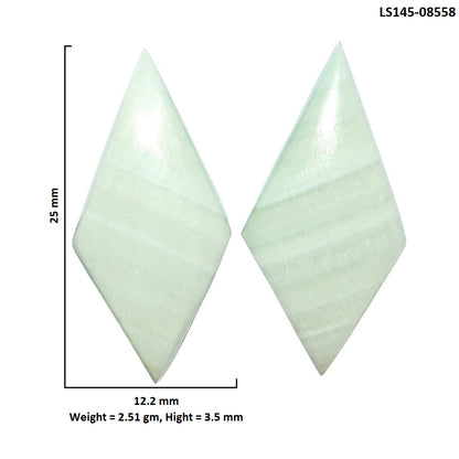 Saturn Chalcedony Pair 12.2x25x3.5 mm Fancy Shape Polished Gemstone LS145-08558