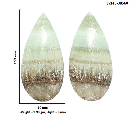 Saturn Chalcedony Pair 10x20.2x3 mm Pear Shape Polished Gemstone LS145-08560
