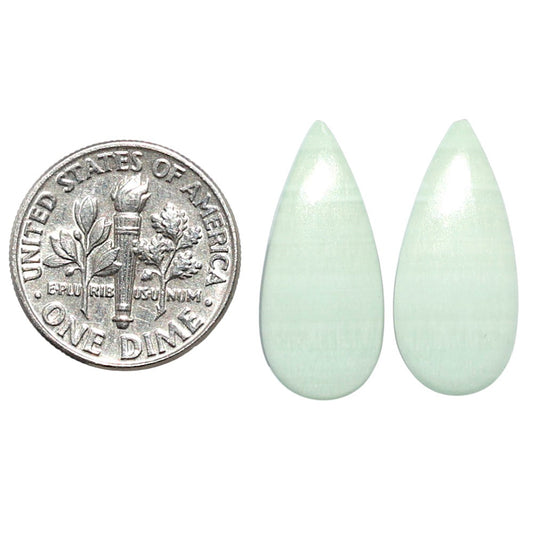 Saturn Chalcedony Pair 9.6x21.5x3 mm Pear Shape Polished Gemstone LS145-08561