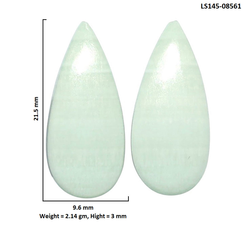 Saturn Chalcedony Pair 9.6x21.5x3 mm Pear Shape Polished Gemstone LS145-08561