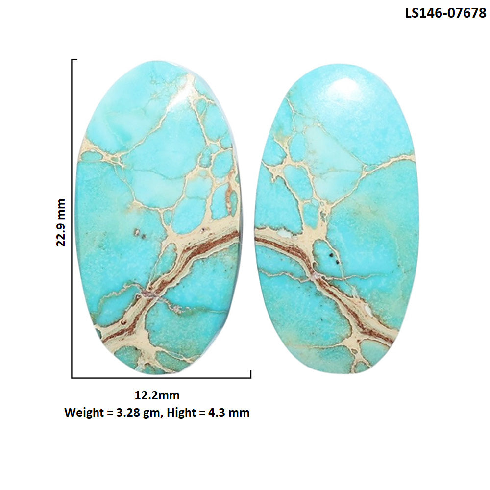 Sea Sediment Jasper Pair 12.2x22.9x4.3 mm Oval Shape Polished Gemstone LS146-07678