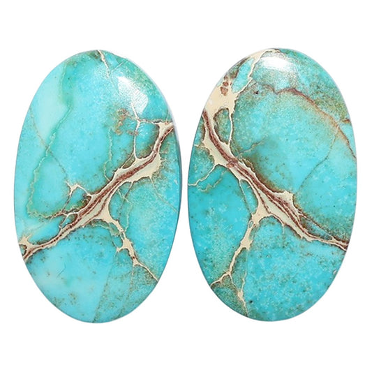 Sea Sediment Jasper Pair 13.6x22x4.5 mm Oval Shape Polished Gemstone LS146-07679