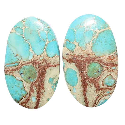 Sea Sediment Jasper Pair 13.5x22.4x4.5 mm Oval Shape Polished Gemstone LS146-07680