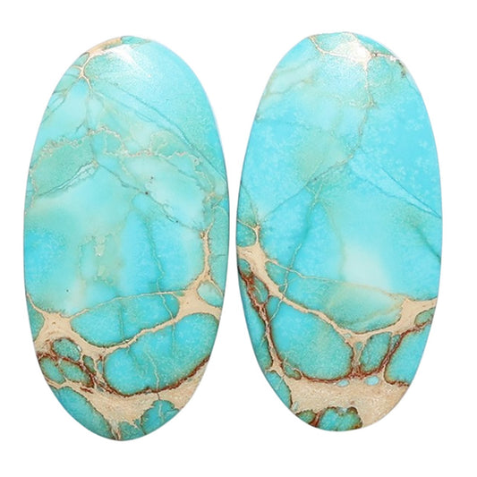 Sea Sediment Jasper Pair 13.8x26.75x4 mm Oval Shape Polished Gemstone LS146-07681