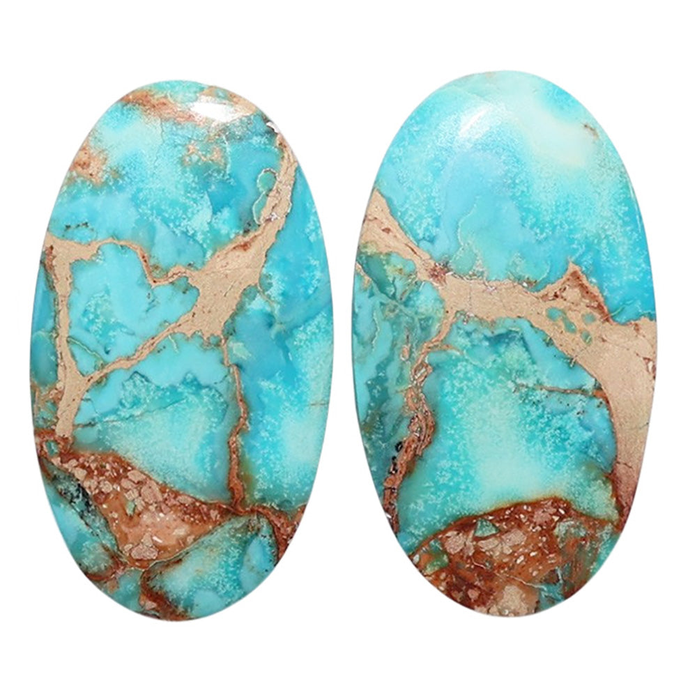 Sea Sediment Jasper Pair 16x28.3x4.8 mm Oval Shape Polished Gemstone LS146-07686