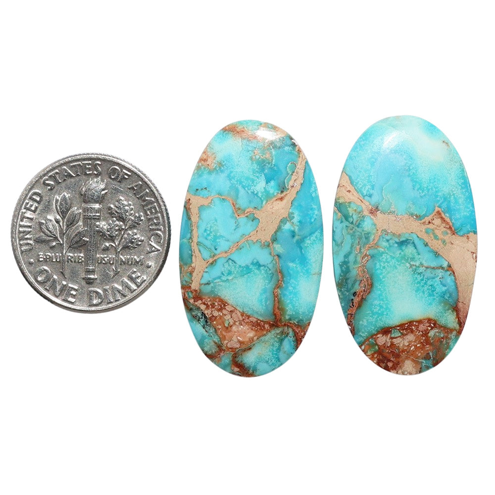Sea Sediment Jasper Pair 16x28.3x4.8 mm Oval Shape Polished Gemstone LS146-07686