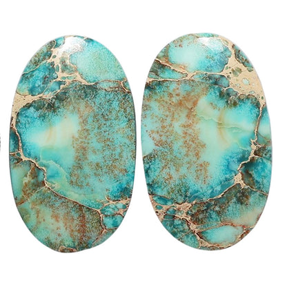 Sea Sediment Jasper Pair 15.35x26x4.5 mm Oval Shape Polished Gemstone LS146-07687