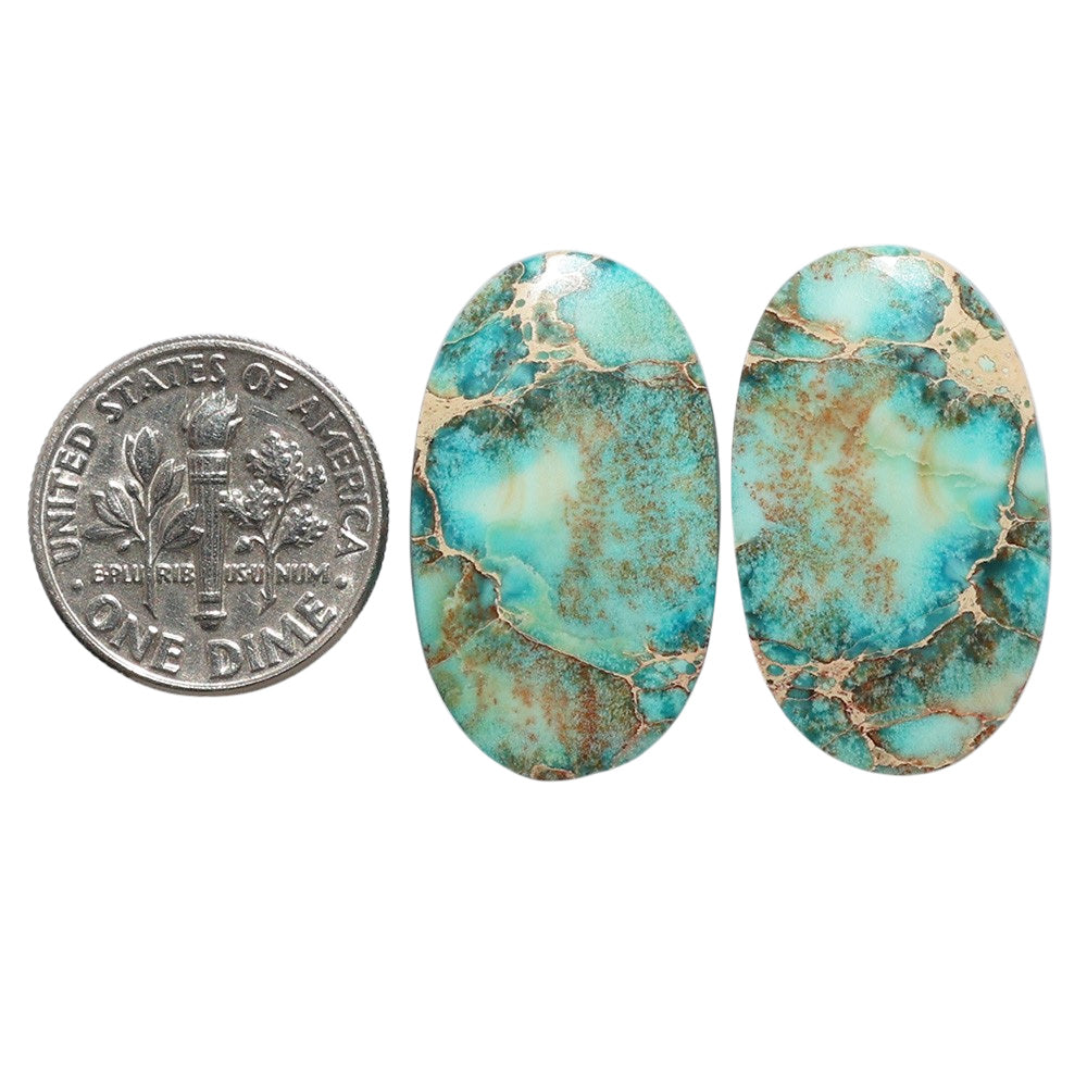 Sea Sediment Jasper Pair 15.35x26x4.5 mm Oval Shape Polished Gemstone LS146-07687