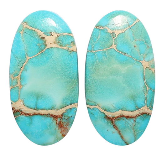 Sea Sediment Jasper Pair 13.9x26.8x4.5 mm Oval Shape Polished Gemstone LS146-07688