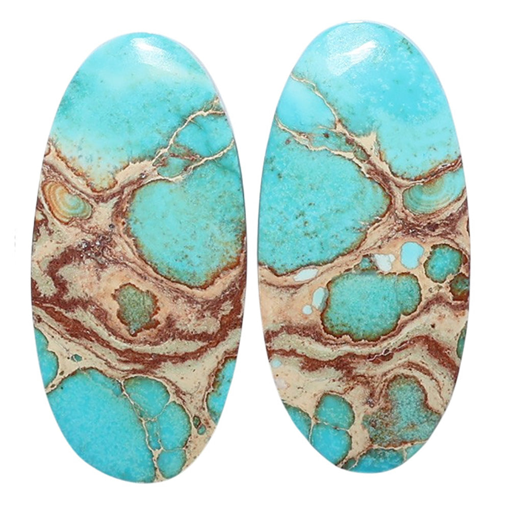 Sea Sediment Jasper Pair 13.9x29x4.5 mm Oval Shape Polished Gemstone LS146-07690