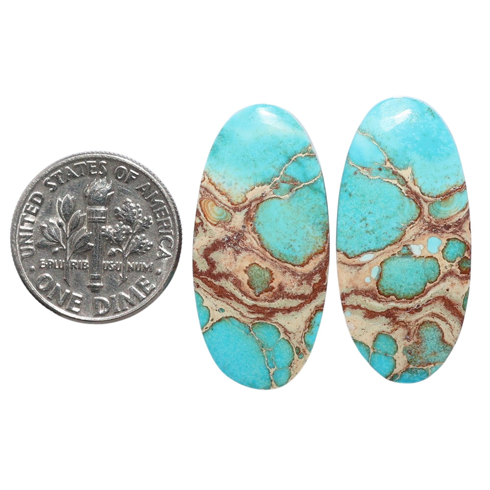 Sea Sediment Jasper Pair 13.9x29x4.5 mm Oval Shape Polished Gemstone LS146-07690