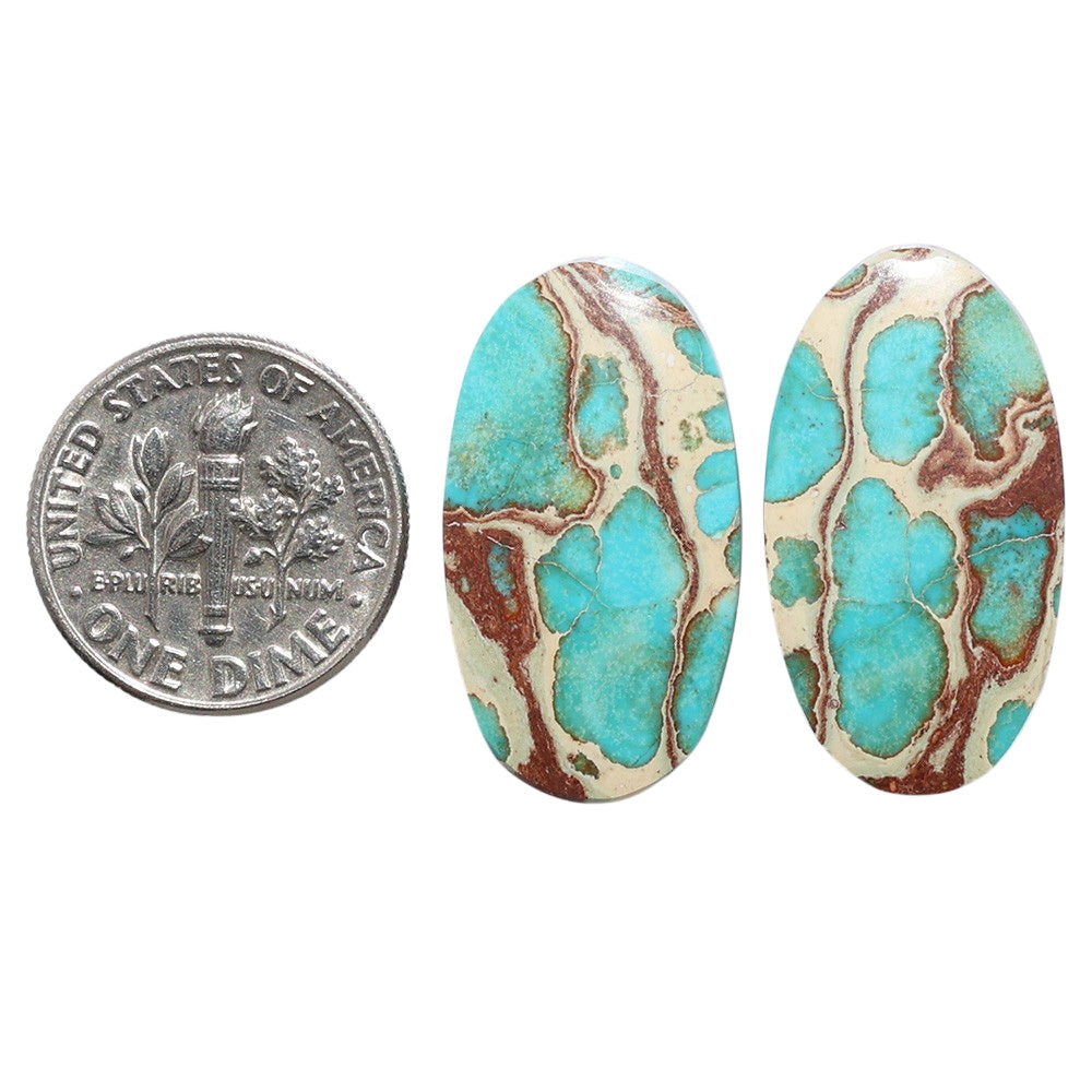 Sea Sediment Jasper Pair 13.9x25.1x4.5 mm Oval Shape Polished Gemstone LS146-07692