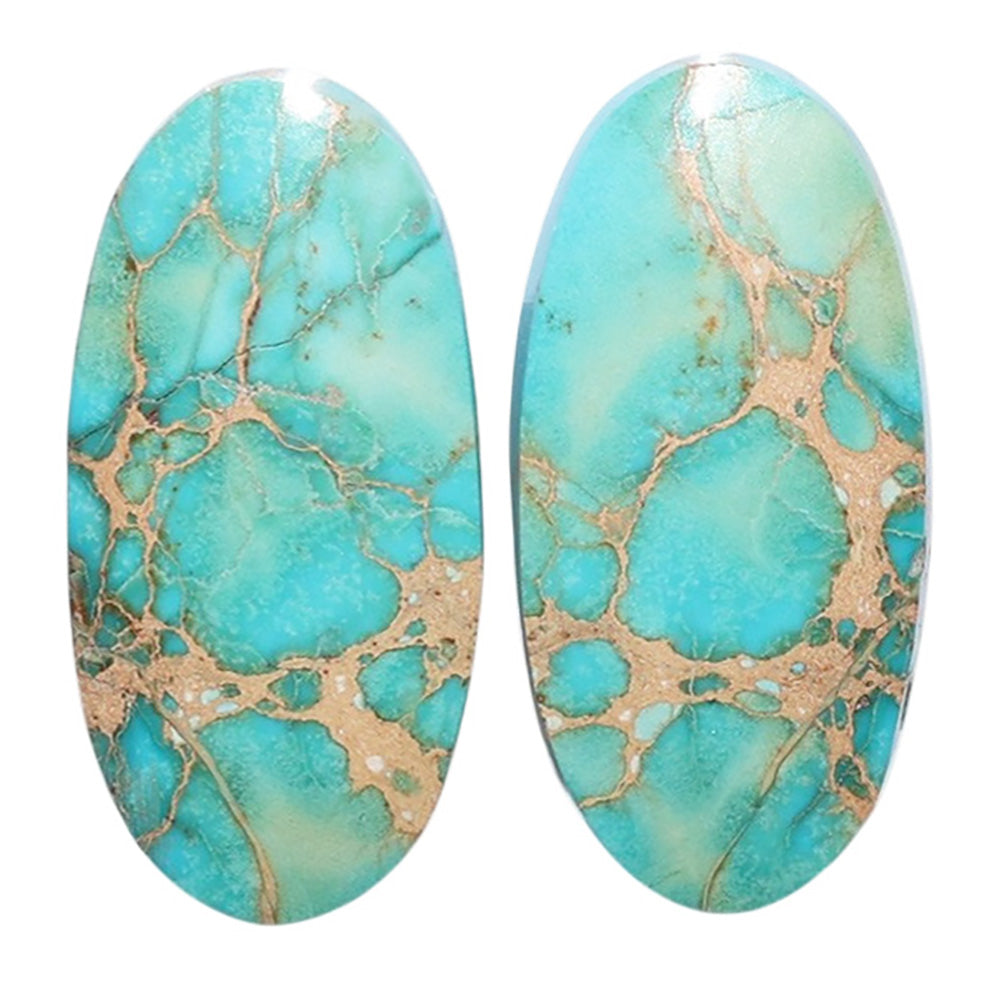 Sea Sediment Jasper Pair 12.8x25.85x4.5 mm Oval Shape Polished Gemstone LS146-07693