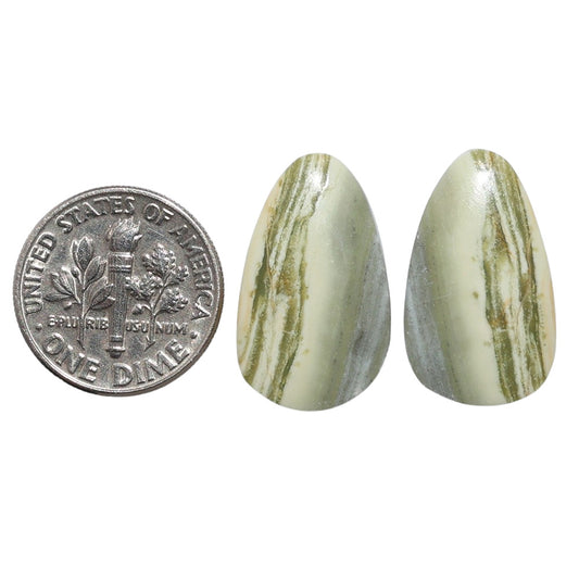 Serpentine Pair 13x21.6x4 mm Fancy Shape Polished Gemstone LS148-07770