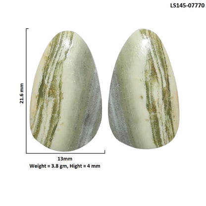 Serpentine Pair 13x21.6x4 mm Fancy Shape Polished Gemstone LS148-07770