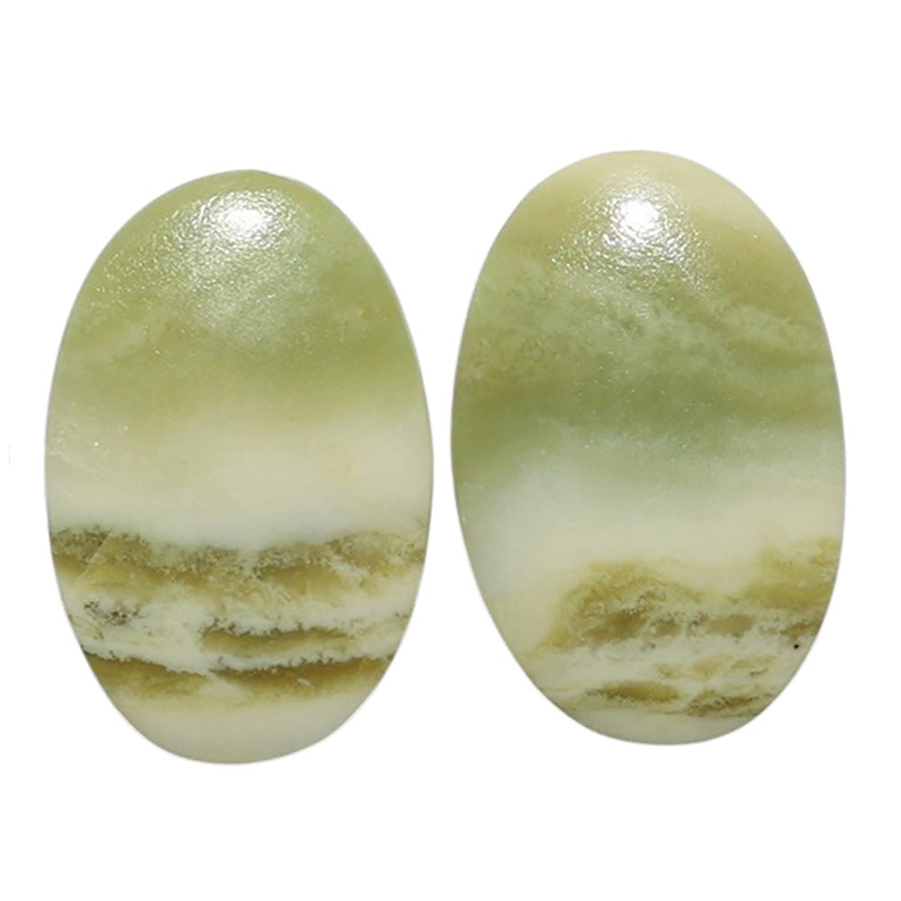Serpentine Pair 13.6x20.75x3 mm Oval Shape Polished Gemstone LS148-07771
