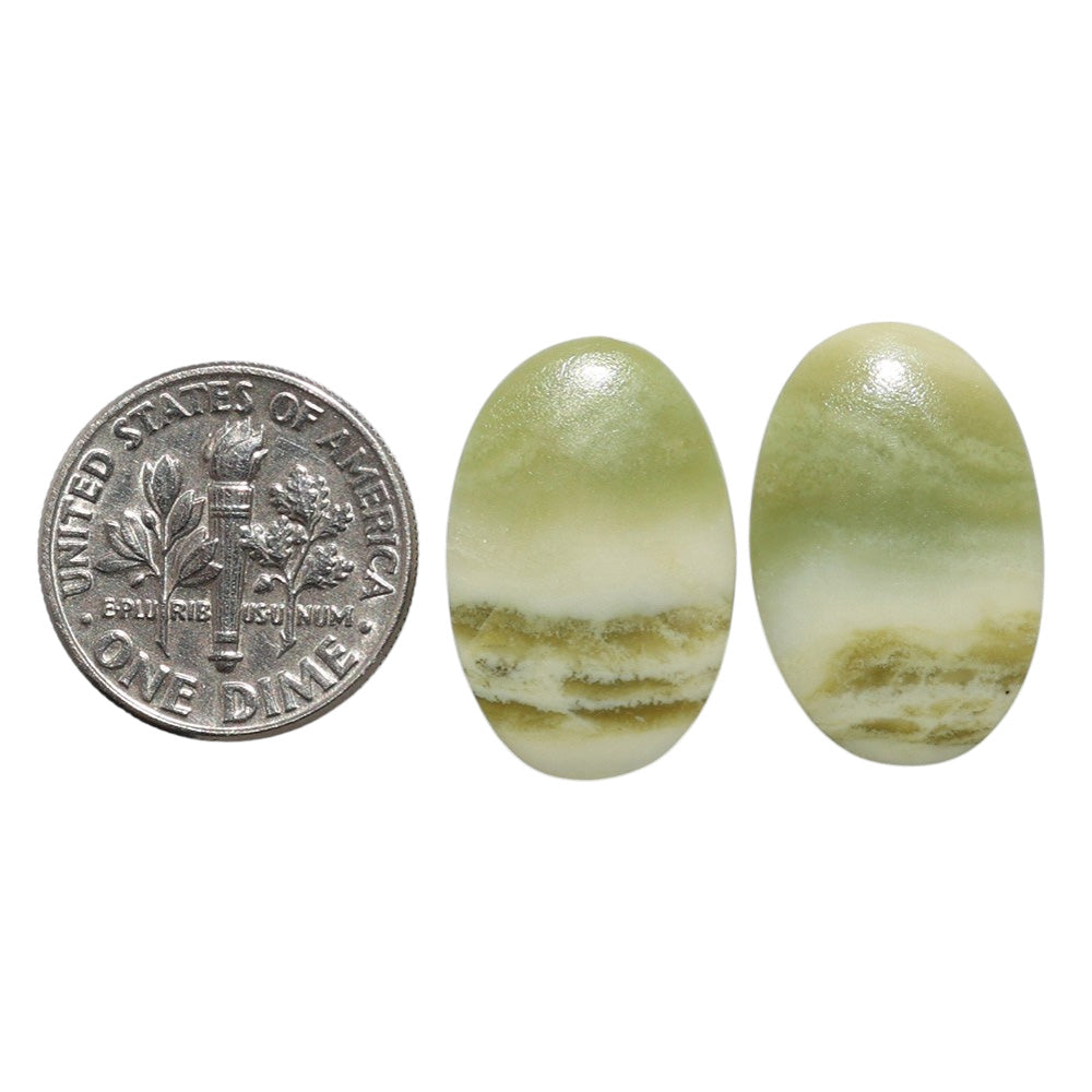 Serpentine Pair 13.6x20.75x3 mm Oval Shape Polished Gemstone LS148-07771