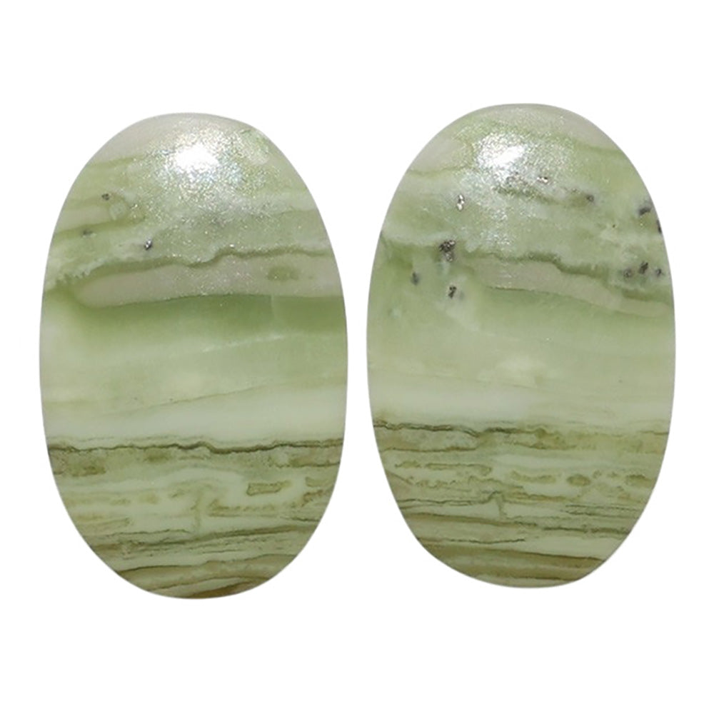 Serpentine Pair 13.5x21.1x3 mm Oval Shape Polished Gemstone LS148-07772