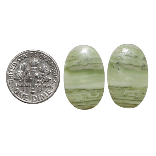 Serpentine Pair 13.5x21.1x3 mm Oval Shape Polished Gemstone LS148-07772