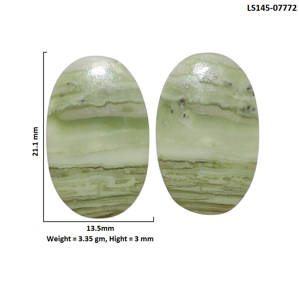 Serpentine Pair 13.5x21.1x3 mm Oval Shape Polished Gemstone LS148-07772